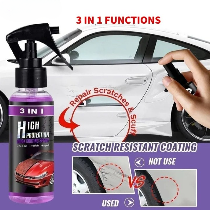 3 In 1 High Protection Quick Car Coating Ceramic Spray (Buy 1 Get 1 Free)